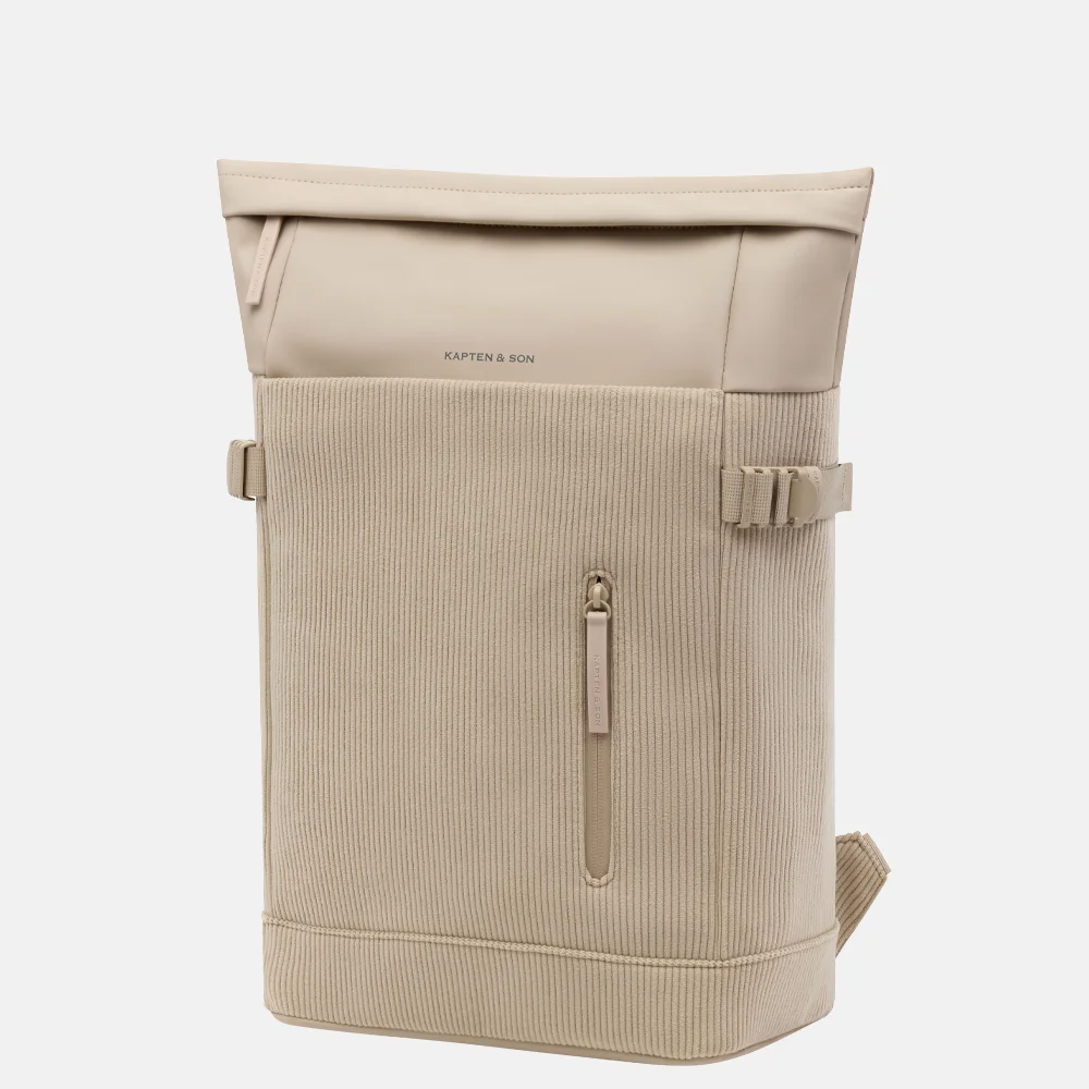 Kapten & Son Helsinki Pro Corduroy rugzak 15 inch dusty sand